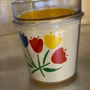 Vintage Colorful Tulip Design plastic insulated cup